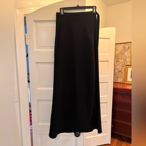 Theory maxi long black wrap skirt crepe size 2